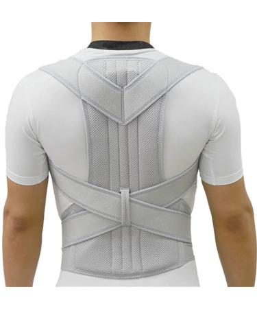Upper Back Posture Corrector Posture Clavicle Support Corrector Back Straight Shoulders Brace Strap Correctpor (Color : Silver Size : L Code) Feito na China Full moon lofty ambition