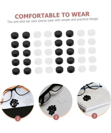 Healeeved 48 Couples Anti-Slip Silicone Glasses Cover - Round Frame Hook & Rubber Ear Support for Kids - 2 Pcs Black & White - Buy Online on GoSupps.com
