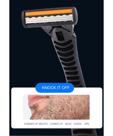 Men's Classic Manual Razor - Vintage Water Wash Sharp Blade Antiscratch Three Layer - Multi Head Change Orange | International Shipping - Buy Online on GoSupps.com
