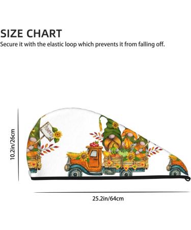 Thanksgiving Truck Hair Towel Wrap - Quick Dry Hair Turban with Button | Premium Hair Drying Towel - Buy Online on GoSupps.com