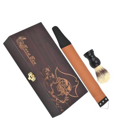 Beavorty 1 set vintage razor razor set Reiserasierer for men stainless steel razor wood razor razor box razor leather string string traveler fashion case old fashion