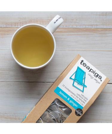 Teapigs Lemon & Ginger Herbal Tea Bags - 15 Whole Leaf Pack | Premium Quality - Buy Online on GoSupps.com