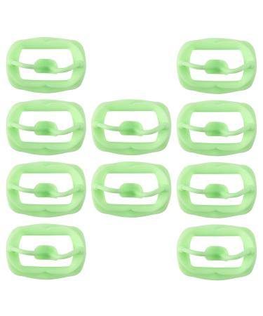 IGUATU Dental Stopper Soft Silicone Intraoral Cheek Retractor Mouth Opener Cheek Expandable Green 10pcs