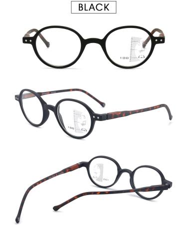 Vevesmundo Anti Blue Light Reading Glasses - Retro Round Nerd Glasses for Women & Men | Multifocal Blue Light Filter | Black & Leopard 3.0x - Buy Online on GoSupps.com