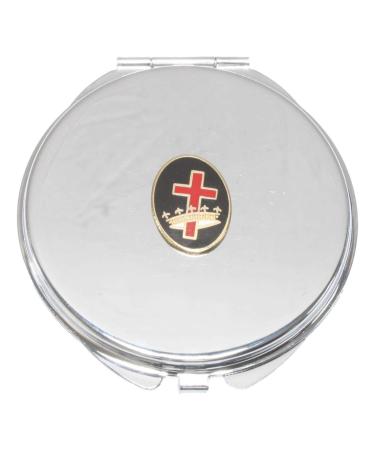 Masonic Oval Cross & Crown Compact Mirror Handbag Gift With Free Engraving 255