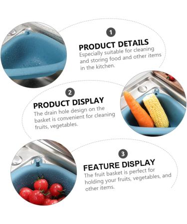 Mikinona 2pcs Sink Storage Box Filter Fruit L Brackets for Shelves Sink Drain with Suction Cup Triangle Shelf - Buy Online on GoSupps.com