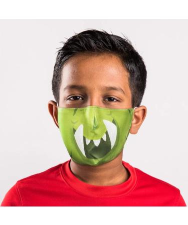 Puckator Unisex Reusable Facial Cover - Green Monster Double Pack (Size S) | Non-Medical Multicolored Masks for Adults & Kids - International Shipping Available - Buy Online on GoSupps.com