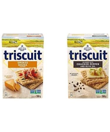 Triscuit Smoked Gouda 200g with Triscuit Cracked Pepper & Olive Oil Crackers 200 g