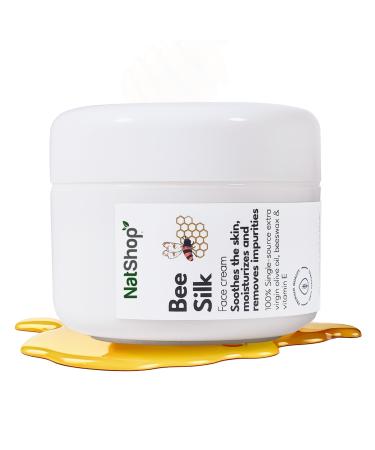 NatShop | Bee Silk Face Cream With Olive Oil Beeswax And Vitamin E | Face Moisturizer Face Cream 1.7oz