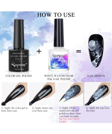 White Watercolor Ink Gel Polish for Nail Art Design - 10ML - Buy Online on GoSupps.com