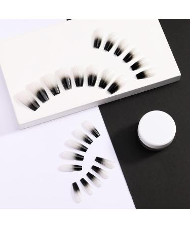 Artquee French Black Ballerina Ombre Long Coffin Press On Nails - 24pcs Glossy False Tips for Women & Girls | JB604 - Buy Online on GoSupps.com