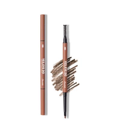 Dark Brown Eyebrow Pencils  Mechanical Brow Pen  Automatic Dual-sided Microfilling Eye Brow Makeup Pen for Brows Precise Defining Filling Sculpting  Longlasting and Water-restistant  Chocolate YES.EYE DO