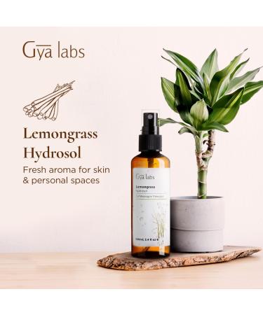 Gya Labs 100ml Lemongrass Spray - Outdoor Protection & Mood Balance - Face & Body Mist for Sensitive Skin - Uplift Mood with Unrefined Essential Oil Spray - Buy Online on GoSupps.com