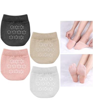 Shop 4 Pairs Women's Mesh Toe Socks - Slide-Resistant Breathable Half Socks in Black White Pink & Skin Colors - Buy Online on GoSupps.com