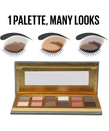 pomcral Eyeshadow Palette 12 Colors Makeup Natural Matte Shimmer Glitter Pigment Eye Shadow Pallete Metallic Eyeshadow Pallet Makeup Gift Kit - Buy Online on GoSupps.com