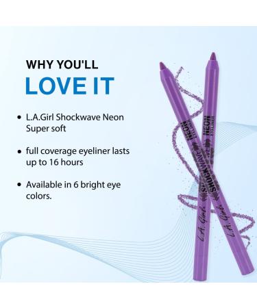 LA Girl Shockwave Neon Vivid Purple Eyeliner 20g - Bold Long-lasting Color for Stunning Eyes | International Shipping Available - Buy Online on GoSupps.com