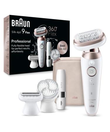 Braun Silk- pil 9 Flex epilator women / hair remover for long-lasting hair removal mini razor peeling attachments 9-306 3D white / pink Titan new-360 3D