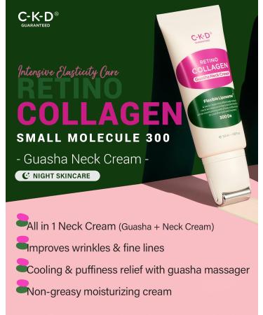 CKD Gua Sha Neck Cream Anti-Aging Retinol Collagen for Firming Sagging Skin | 1.69oz Neck Tightening Treatment with Steel Roller - Buy Online on GoSupps.com