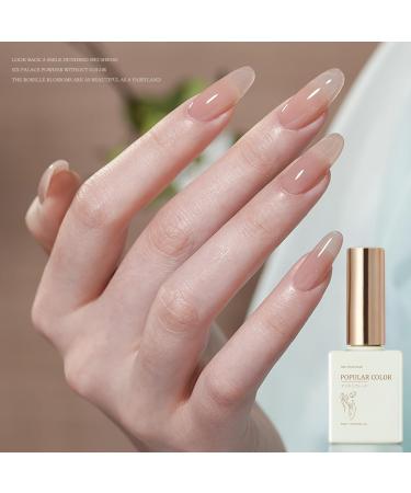 Jelly Gel Nail Polish Sheer Nude Gel Nail Varnish Translucent Nail Polish Soak-Off UV/LED Jelly Nude French Manicure Transparent Gel Nail Polish for Nail Art Salon DIY Home - Buy Online on GoSupps.com