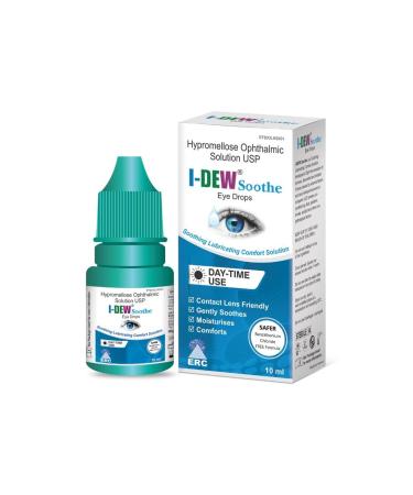 I-Dew Soothe Daytime Eye Drops for Dry Eyes Hypromellose Eye Drops for Contact Lens Users and Red Eyes Soothes and Hydrates Dry Eye Long-Lasting Relief 10ml 10 ml (Pack of 1)
