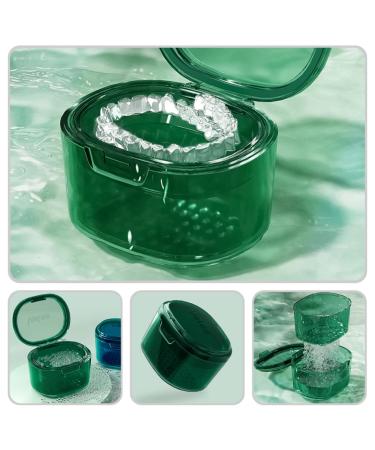Haelaved Retainer Case Denture Bath Cup with Strainer Basket - Orthodontic Mouth Case for False Teeth (Green) - Buy Online on GoSupps.com