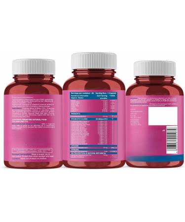 Probiotics Supplement 30 Billion for Women & Men Supports Digestion Immunity Support Cleanse - 60 Veg Capsules - Buy Online on GoSupps.com