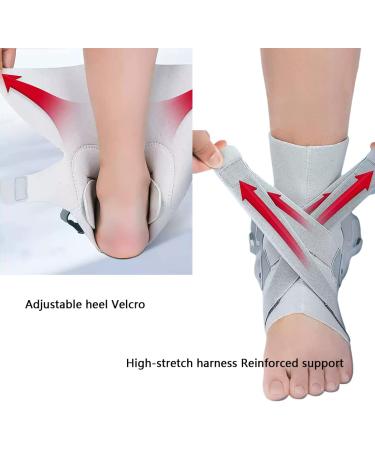 Ankle Support Brace XL - Side Stabilizers, Cross Fixing Belt - Sports Injury Recovery, Ankle Sprain Relief - Grey XL - Buy Online on GoSupps.com