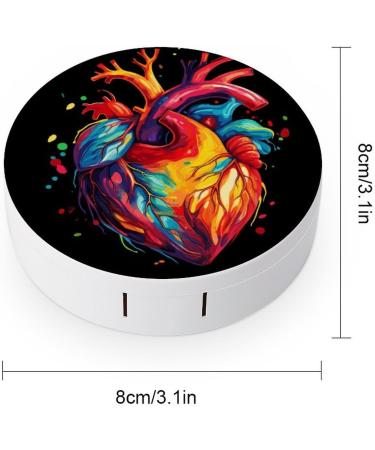 Anatomical Heart Print Contact Lens Case with Mirror | Portable & Cute Travel Kit for Eye Contacts - Buy Online on GoSupps.com