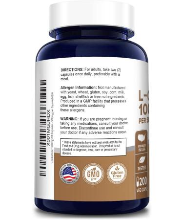 L-Glutamine 1000mg 200 Capsules - Vegetarian, Natural, Non-GMO & Gluten-Free - Buy Online on GoSupps.com