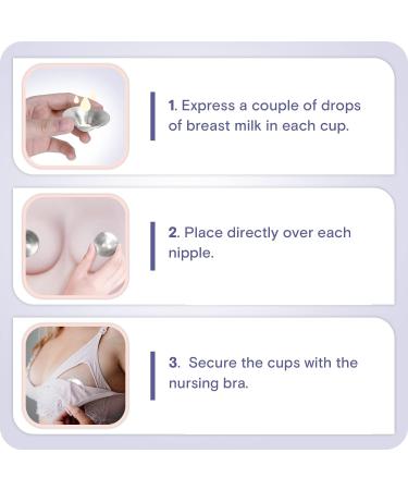RUVALINO Silver Nipple Shield Breastfeeding - Premium Breastfeeding Silver Cups for Nursing Moms to Protect and Soothe Sensitive Nipples Safe and Nickel-Free Silver Nipple Cups (Regular) - Buy Online on GoSupps.com