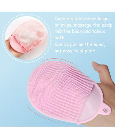 Silicone Body Brush Set - 2 Peeling Gloves for Spa Massage & Facial Cleaning | Perfect Shower Scrubber for Body Cleaning - Buy Online on GoSupps.com