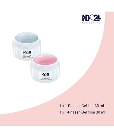Buy 1-Phase Gel Set - Clear & Pink (2 x 30ml) - Premium German Quality for Gel Nail Art - International Shipping Available - Buy Online on GoSupps.com