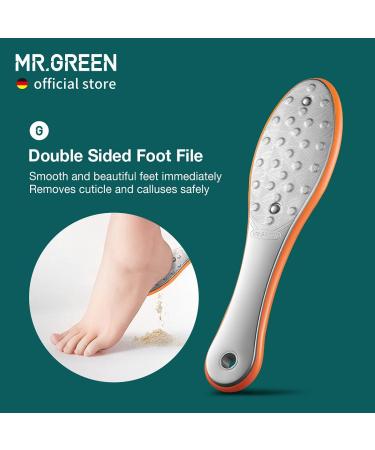 MR.GREEN Foot File for Hard Skin and Calluses Foot File Double Sided Professional Stainless Steel Pedicure Foot Care Tool Foot Scraper(Orange) - Buy Online on GoSupps.com