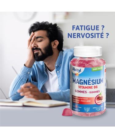 Alvityl Magnesium Gummies Cherry Flavor - Vitamin B6 - Sugar Free - Helps Reduce Fatigue - Promotes Nervous Balance - 15 to 45 Days - Ages 12 and Above - Buy Online on GoSupps.com
