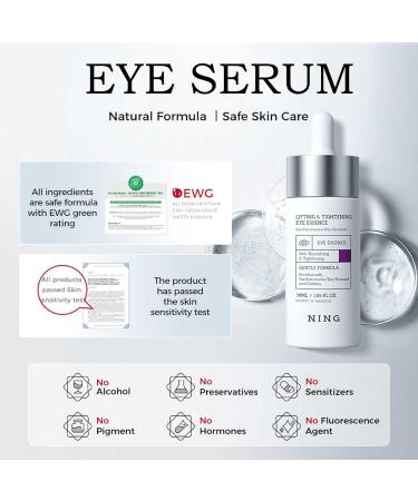 Ning Caffeine Eye Serum - Anti-Aging Treatment for Dark Circles Puffiness & Fine Lines - 1.06 Fl Oz - Buy Online on GoSupps.com