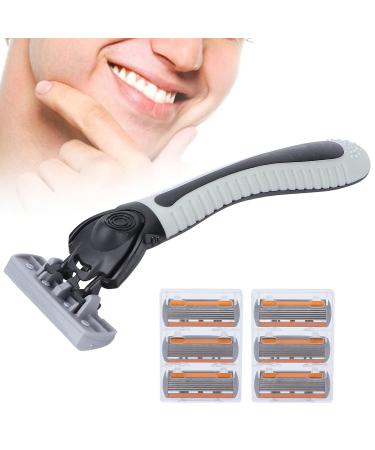 Premium Men's 6-Blade Portable Stainless Steel Razor - Ultimate Shaving Experience - Buy Online on GoSupps.com