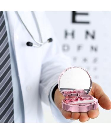 Partykindom Starry Sky Contact Lens Case Set - Cute Travel Storage Box & Tweezers - Pink 7.5x7.5cm - Buy Online on GoSupps.com