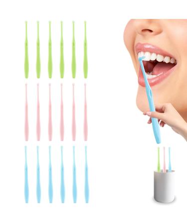 18 pieces Tuft toothbrush insert brush: Small Bush Brush soft trim gimmoiled space tuft ricket brush End-Tung toothbrush for orthodontic bridges and bridges Detailed cleaning