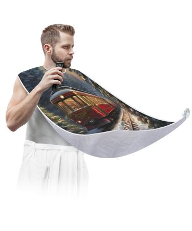 Cat Beard Bib Apron Animal Beard Hair Catcher for Men Shaving Fathers Day Anniversary Christmas Gifts for Dad Husband Beard Bib with 2 Suction Cups