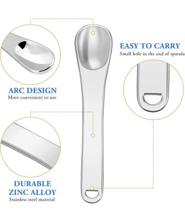 WLLHYF Mini Metal Makeup Spatula Skin Care Cosmetic Spoon Reusable Applicator Beauty Scoop for Facial Cosmetic for Face Mask Cream Lotions Moisturizers (3 Silver) - Buy Online on GoSupps.com
