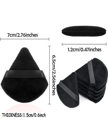 8 Pack Black Triangle Powder Puff Set with Storage Box - Soft Cotton Velour Makeup Tool for Face - Washable Cosmetic Foundation Puffs - Buy Online on GoSupps.com
