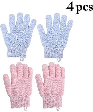 Reusable Breathable Body Scrubbers - 2 Pairs Soft Elastic Bath Gloves | Double Sided Exfoliating Massage & Cleaning - Buy Online on GoSupps.com
