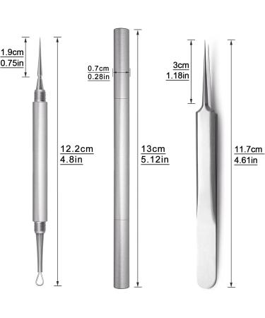 SG Nekoo Professional Facial Milia & Whitehead Removal Tool - Stainless Steel Double Ended Needle Tweezers for Blemish, Pimple & Acne - Silver Pack Of 1 - Buy Online on GoSupps.com