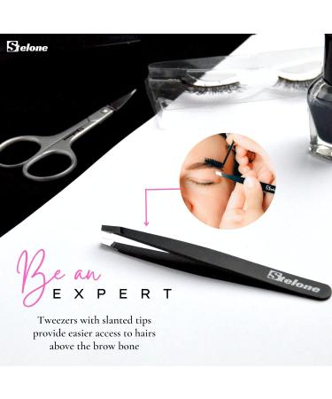 Stelone Professional Stainless Steel Eyebrow Tweezers & Scissors Set for Women - Precision Tool for Perfect Brows and Facial Hair Grooming - Buy Online on GoSupps.com
