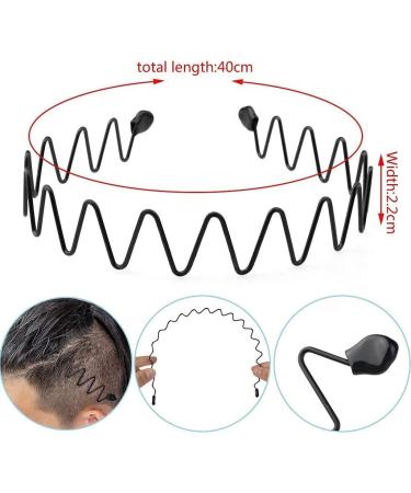 10 Pieces Metal Headband Black Non Slip Hair Band Unisex Multi-Style Elastic Wave Headband Sport Fashion Hair Band Accessories for Women Men Teens Outdoor Sport Yoga - Buy Online on GoSupps.com