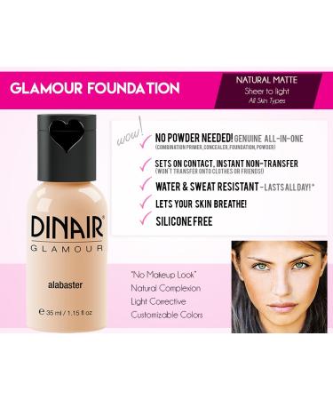Dinair Airbrush Makeup Foundation | Fair Shades - GLAMOUR | Natural Light Coverage Matte Finish - Buy Online on GoSupps.com