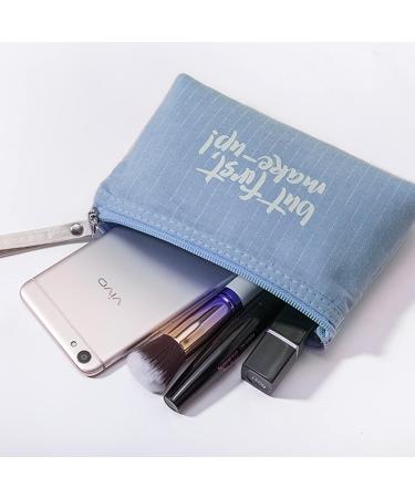 QiKuver 2-Piece Canvas Cosmetic Bag Set - Portable Makeup Bags for Travel & Daily Use | Multifunctional Zipper Pouches for Cosmetics - Buy Online on GoSupps.com