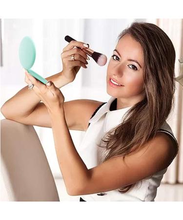 Portable Compact Makeup Mirror with LED Light, 1X/10X Magnification - Green - Buy Online on GoSupps.com