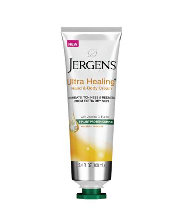 Jergens Ultra Healing Hand & Body Cream for Dry Skin, 3.4 Ounces, Formulated with Vitamins C, E & B5 plus Plant Protein Complex, for Extra Dry Skin Relief