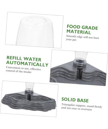POPETPOP Reptile Water Feeder - Automatic Water Dispenser Waterer Feeding Accessories for Turtle Frog Bearded Dragons Lizards Geckos for Terrarium Tank - Grey - Buy Online on GoSupps.com